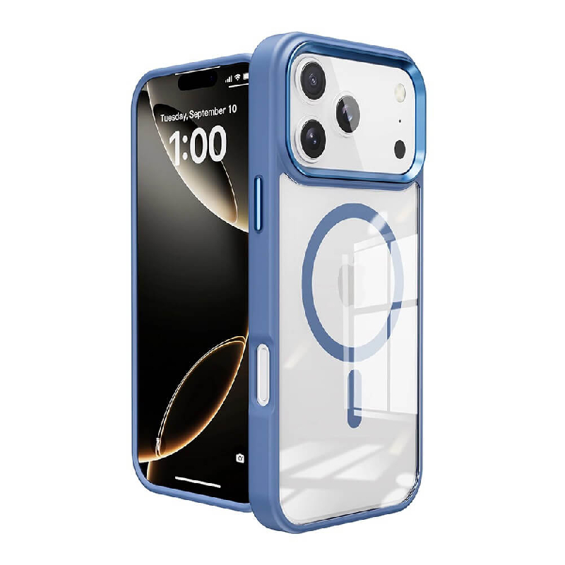 iPhone 17 Pro Max Metal Camera Lens Transparent Case Cover With Magnetic Ring2
