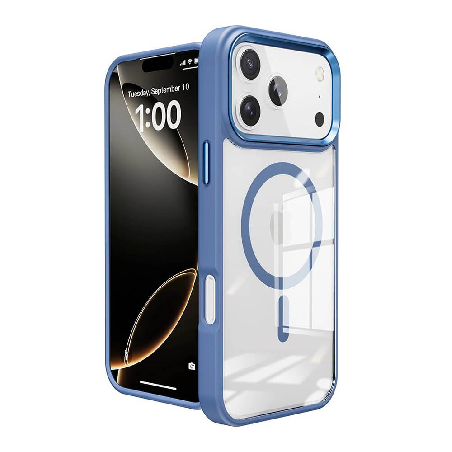 iPhone 17 Pro Max Metal Camera Lens Transparent Case Cover With Magnetic Ring2