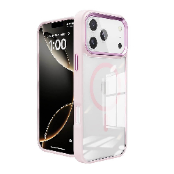 iPhone 17 Pro Max Metal Camera Lens Transparent Case Cover With Magnetic Ring4