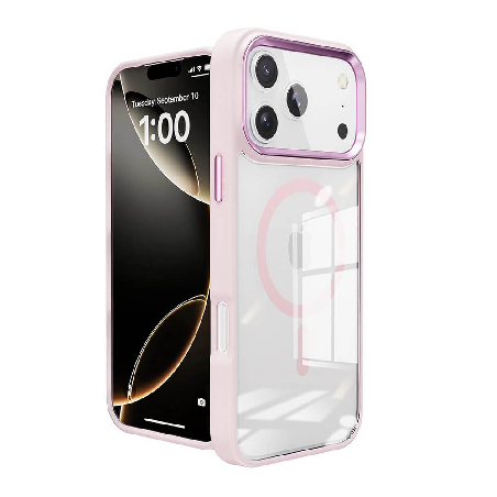iPhone 17 Pro Max Metal Camera Lens Transparent Case Cover With Magnetic Ring4