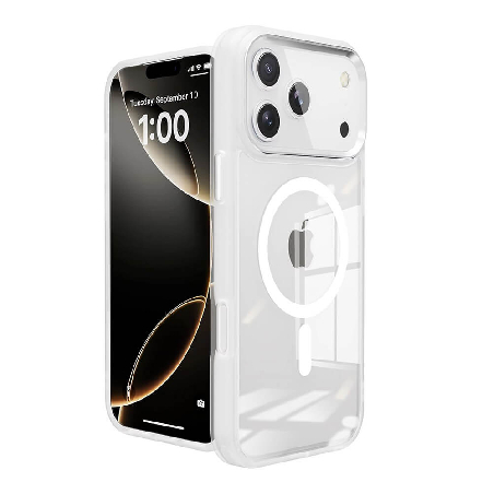 iPhone 17 Pro Max Metal Camera Lens Transparent Case Cover With Magnetic Ring5
