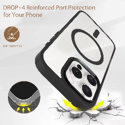 iPhone 17 Pro Max Metal Camera Lens Transparent Case Cover With Magnetic Ring7