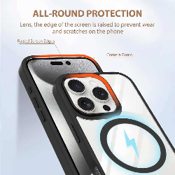 iPhone 17 Pro Max Metal Camera Lens Transparent Case Cover With Magnetic Ring8