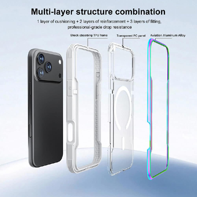 iPhone 17 Pro Max Shield Shockproof Heavy Duty Armor Case Cover With Magnetic Ring5