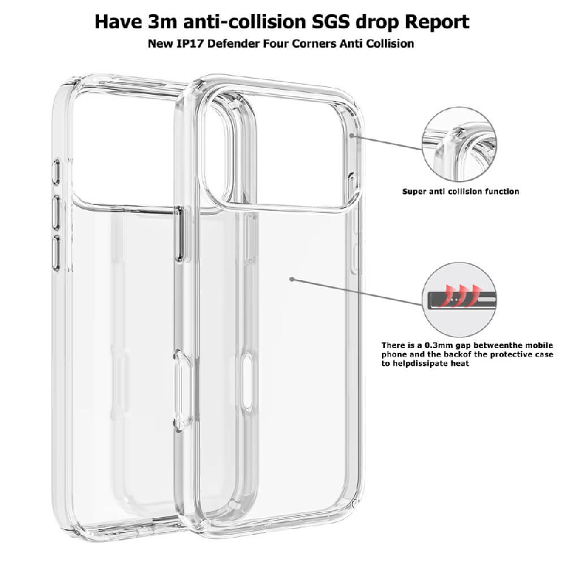 iPhone 17 Pro Max Ultimake Shockproof Case Cover Without Magsafe3