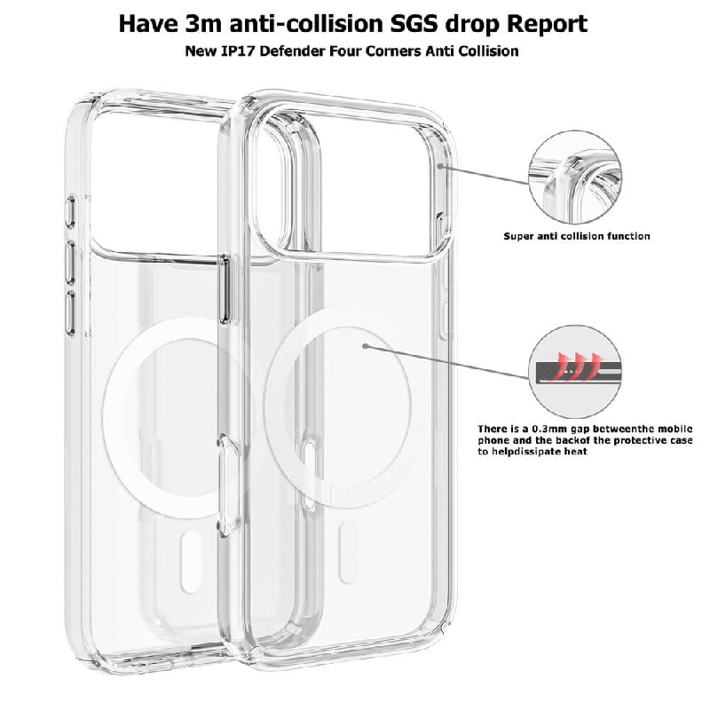 iPhone 17 Pro Max Ultimake Shockproof Case Cover With Magsafe7