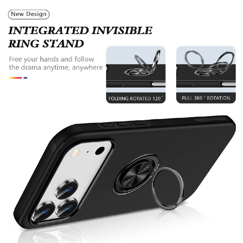 iPhone 17 Pro Max Magnetic Ring Holder Shockproof Case Cover2