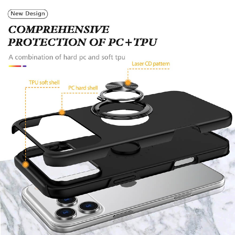 iPhone 17 Pro Max Magnetic Ring Holder Shockproof Case Cover6