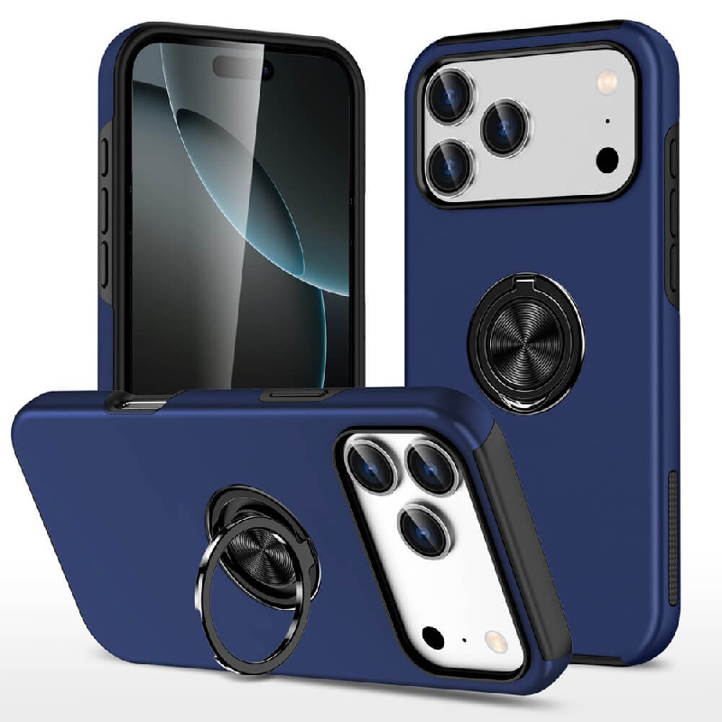 iPhone 17 Pro Max Magnetic Ring Holder Shockproof Case Cover-Blue