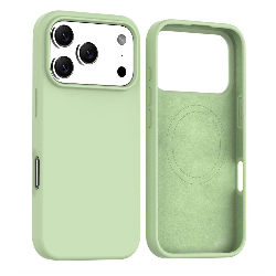iPhone 17 Pro Max Liquid Silicone Case Cover with Magnetic Ring Compressed Australia - Green