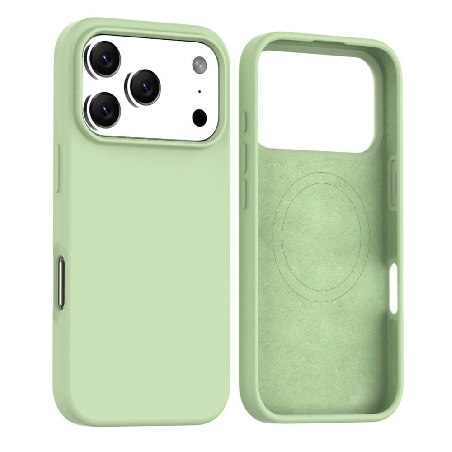 iPhone 17 Pro Max Liquid Silicone Case Cover with Magnetic Ring Compressed Australia - Green