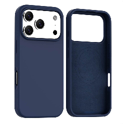 iPhone 17 Pro Max Liquid Silicone Case Cover with Magnetic Ring Compressed Australia - Navy