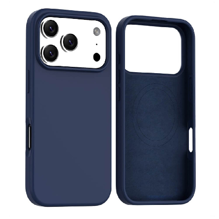 iPhone 17 Pro Max Liquid Silicone Case Cover with Magnetic Ring Compressed Australia - Navy