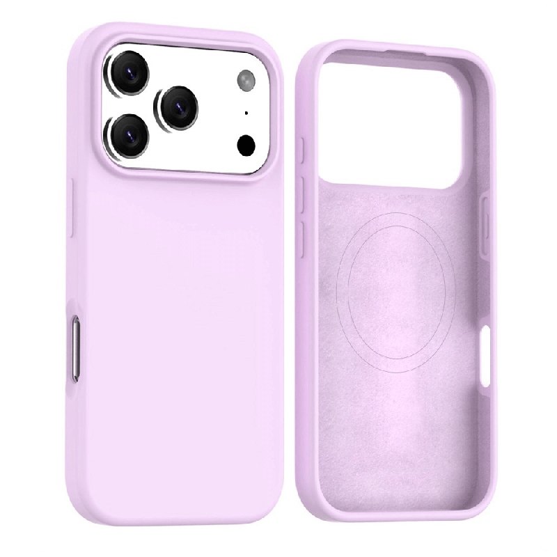 iPhone 17 Pro Max Liquid Silicone Case Cover with Magnetic Ring Compressed Australia - Purple