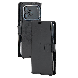iPhone 17 Pro Max Wallet Folio Diary Case With MagSafe Combability & Card Slots - Black