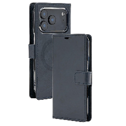 iPhone 17 Pro Max Wallet Folio Diary Case With MagSafe Combability & Card Slots - Navy