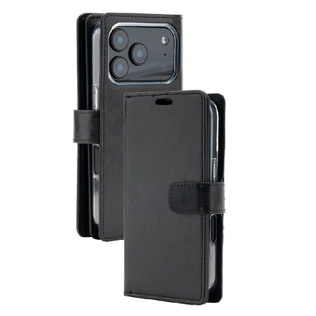 iPhone 17 Pro Max Wallet Folio Diary Case With MagSafe Combability & 9 Card Slots - Black