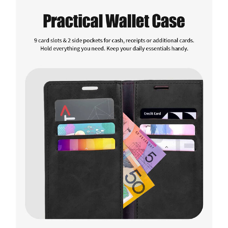 iPhone 17 Pro Max Wallet Folio Diary Case With MagSafe Combability & 9 Card Slots Australia - 2