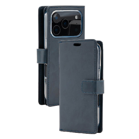 iPhone 17 Pro Max Wallet Folio Diary Case With MagSafe Combability & 9 Card Slots - Navy