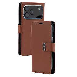 iPhone 17 Pro Max Wallet Folio Diary Case With Card Slots Australia Brown