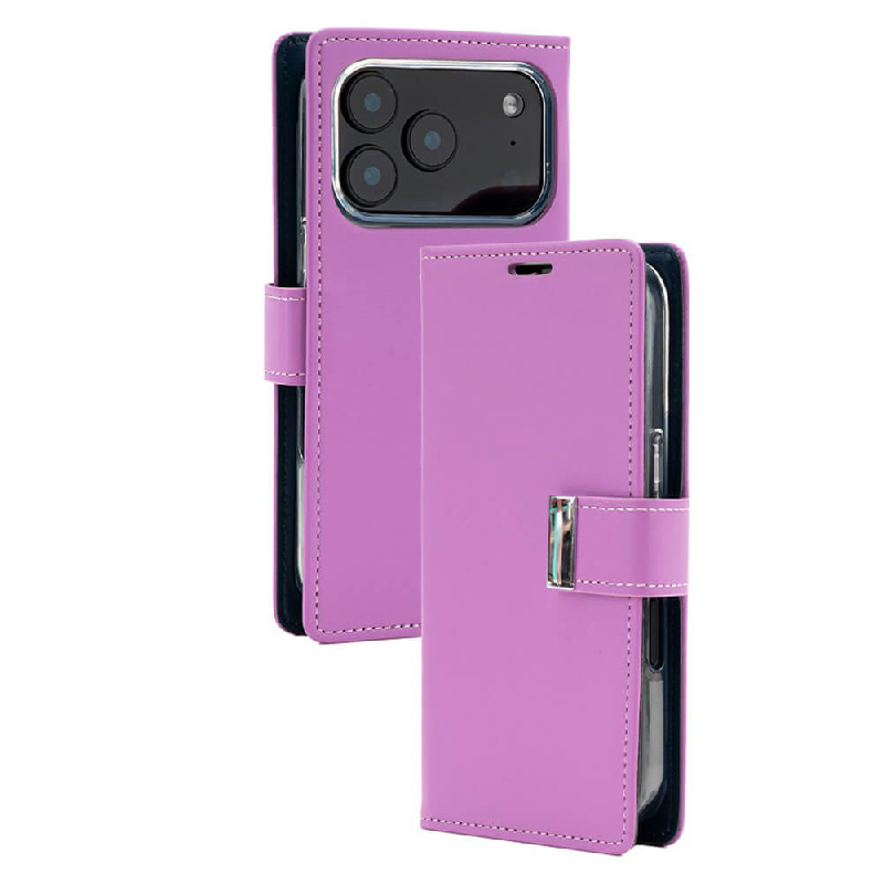 iPhone 17 Pro Max Wallet Folio Diary Case With Card Slots Australia Purple