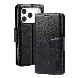 iPhone 17 Pro Max Wallet Folio Diary Flip PU Leather Wallet Case with Card Slot Australia - Black