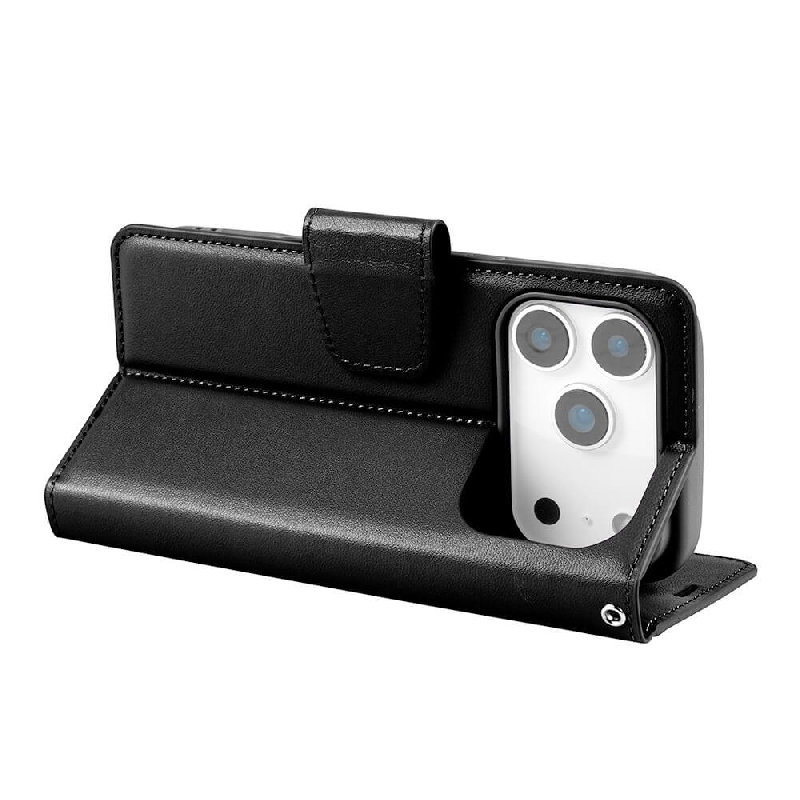 iPhone 17 Pro Max Wallet Folio Diary Flip PU Leather Wallet Case with Card Slot Australia - Black3