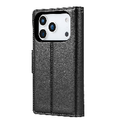 iPhone 17 Pro Max 2 in 1 Detachable Flip Leather Wallet Dairy Case With Magnetic Card Holder Australia Stock Black
