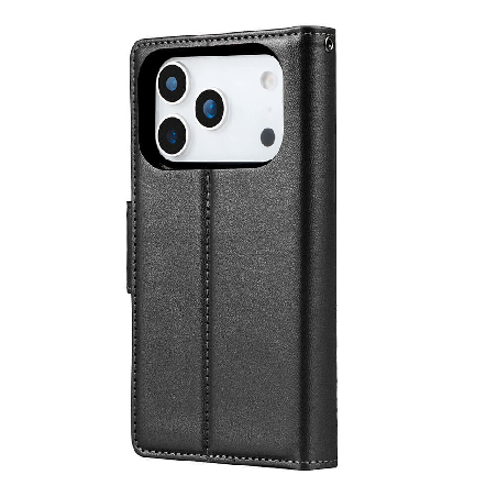 iPhone 17 Pro Max 2 in 1 Detachable Flip Leather Wallet Dairy Case With Magnetic Card Holder Australia Stock Black