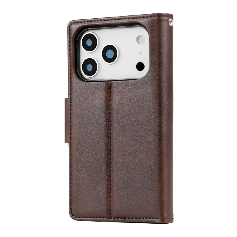 iPhone 17 Pro Max 2 in 1 Detachable Flip Leather Wallet Dairy Case With Magnetic Card Holder Australia Stock Brown