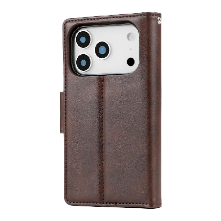 iPhone 17 Pro Max 2 in 1 Detachable Flip Leather Wallet Dairy Case With Magnetic Card Holder Australia Stock Brown