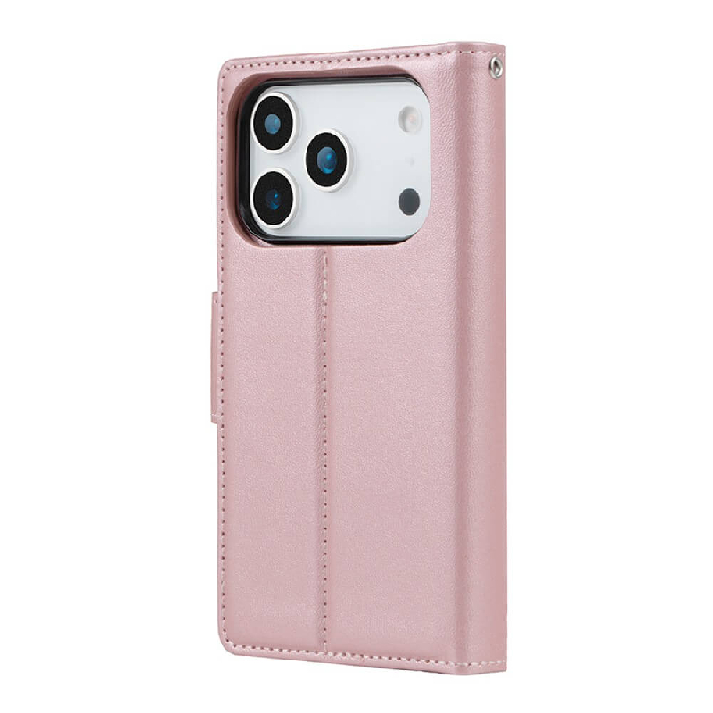 iPhone 17 Pro Max 2 in 1 Detachable Flip Leather Wallet Dairy Case With Magnetic Card Holder Australia Stock Rose Gold