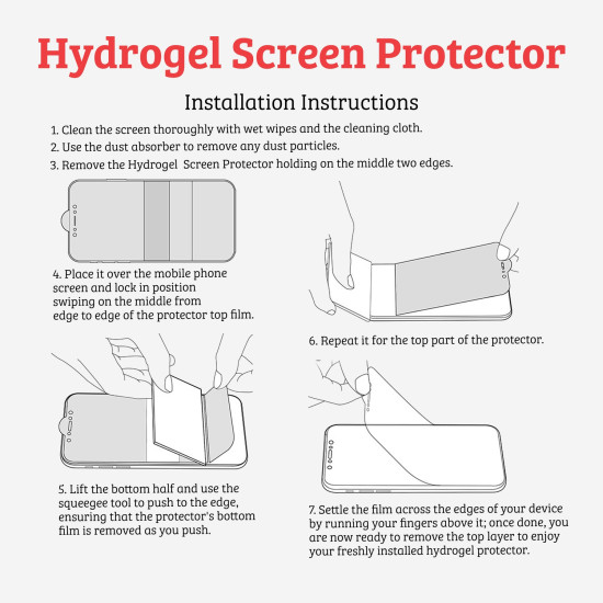 Motorola Moto G Hydrogel Screen Protector - Installation Instructions