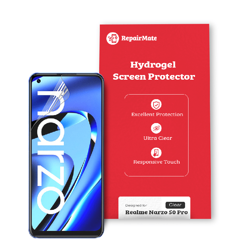 Realme Narzo 50 Pro Compatible Hydrogel Screen Protector Full Cover [2 Pack]
