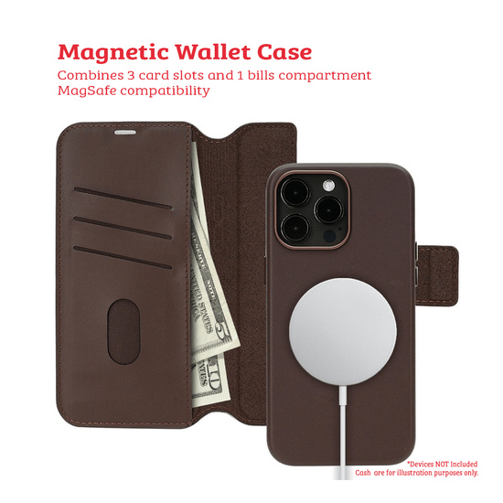 iPhone 15 Pro Max Compatible Case Cover With Folio Urbain Leather Detachable