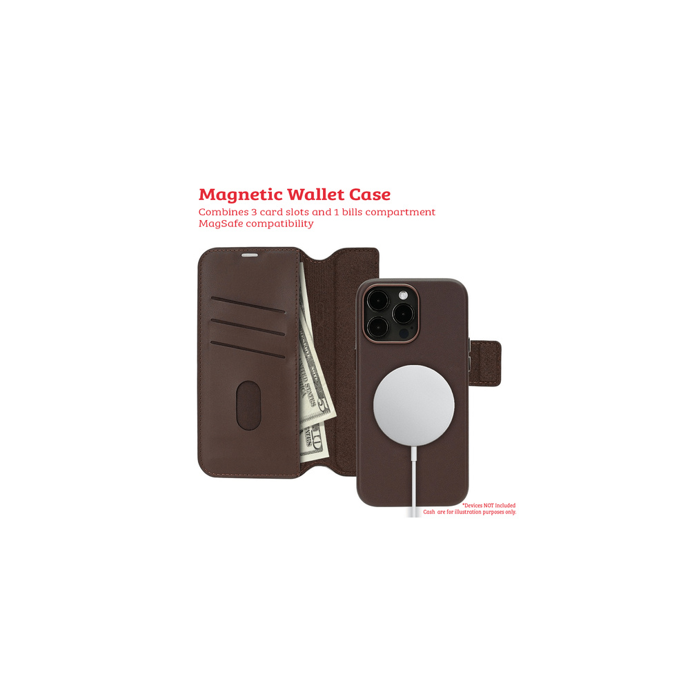 iPhone 15 Pro Max Compatible Case Cover With Folio Urbain Leather Detachable