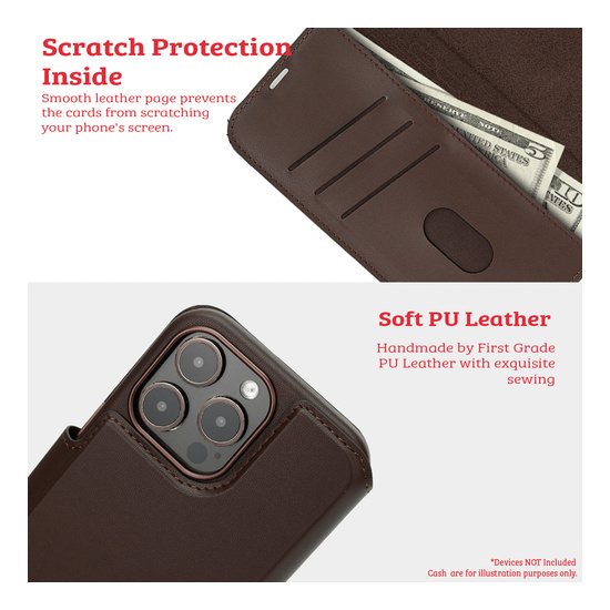 iPhone 15 Pro Max Compatible Case Cover With Folio Urbain Leather Detachable