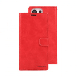 Samsung Galaxy S23 Ultra Compatible Case Cover with Mercury Blue Moon Diary Wallet - Red