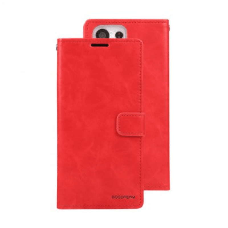 Samsung Galaxy S23 Ultra Compatible Case Cover with Mercury Blue Moon Diary Wallet - Red