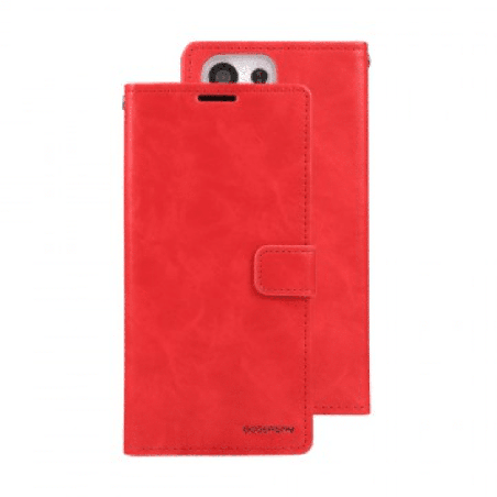Samsung Galaxy S23 Ultra Compatible Case Cover with Mercury Blue Moon Diary Wallet - Red