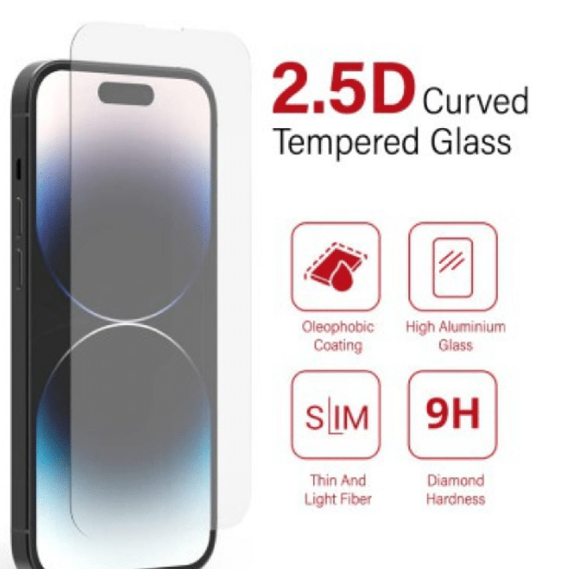 iPhone 15 High Hardness Tempered Glass Screen Protector Stain-Resistant, Triple Strength, Protection Against Shatter, Scratch & 