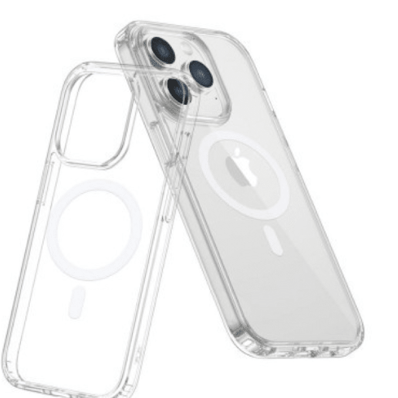 iPhone 15 Tough Acrylic + TPU Hybrid Case Cover: Scratch & Bump Resistant, Rear Camera & Screen Protection, & MagSafe Wireless C