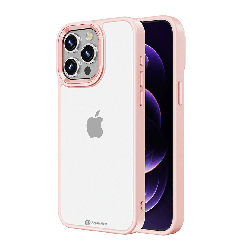 iPhone 15 Pro Max Compatible Case Cover With Metal Shockproof Camera Lens Transparent Protection - Pink