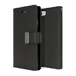 iPhone SE (2020) Compatible Case Cover Rich Foldable Diary- Black