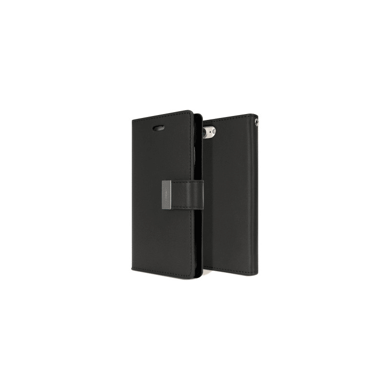 iPhone SE (2020) Compatible Case Cover Rich Foldable Diary- Black