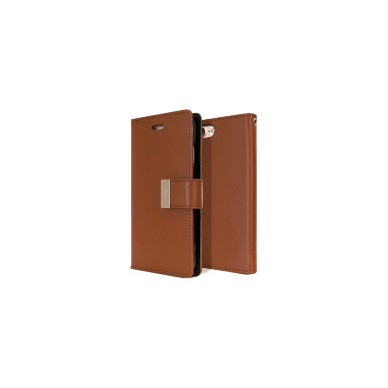 iPhone SE (2020) Compatible Case Cover Rich Foldable Diary- Brown