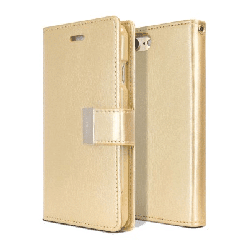 iPhone SE (2020) Compatible Case Cover Rich Foldable Diary- Gold