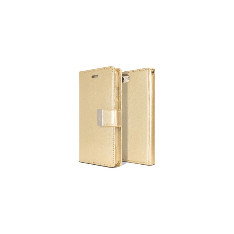 iPhone SE (2020) Compatible Case Cover Rich Foldable Diary- Gold
