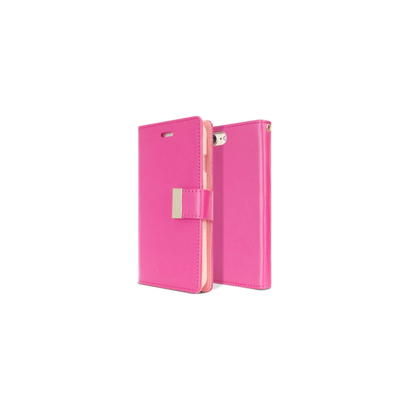 iPhone SE (2020) Compatible Case Cover with Rich Foldable Diary- Hot Pink