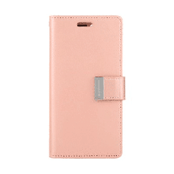 iPhone SE (2020) Compatible Case Cover Rich Foldable Diary- Rose Gold